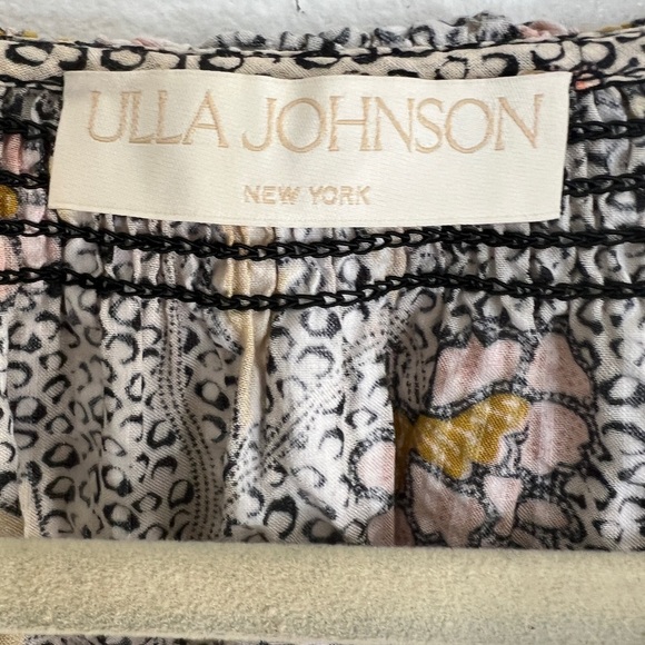 ULLA JOHNSON Kaitlyn Chrysanthemum Tie Neck Blouse Size 0 - Picture 11 of 13